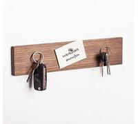 WOODS - Porte-clés mural en bois aimanté - décoration / peut servir de porte-couteaux - fabriqué à la main en Bavière - noyer - 30 cm