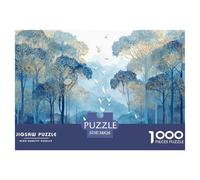 Woods with Birds Flying 1000 Pcs Carton Extra-épais Lot de Puzzles Colorful Woods Stimulant Et Éducatif Jeu Familial Puzzles As Birthday Gifts 38x26cm/1000pcs