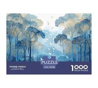 Woods with Birds Flying 1000 Pièces Carton Premium Lot de Puzzles Colorful Woods Anti-Stress Défi Unique Puzzles pour Adultes Et Enfants 52x38cm/1000pcs
