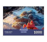 Woods with Mushroom Houses 1000 Pièces Carton Extra-épais Coffret De Puzzles Mushroom House Stimulant Et Éducatif Jeu Familial Puzzles pour Adultes Et Enfants 52x38cm/1000pcs