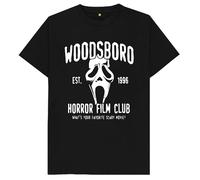 Woodsboro T-shirt pour homme et femme Motif film d'horreur Inscription "What's Your Favourite Scary Movie Club", Noir , M