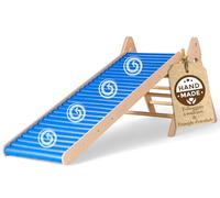 WoodsCraft 2in1 Montessori Set: Toboggan Interieur Enfant & Triangle Escalade Enfant | Glissière à Rouleaux pour Expérience Sensorielle Étonnante | Toboggan Enfant & Bebe | Tobogan Grand