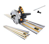 Woodster by Scheppach | Scie plongeante Divar 55 | 2x700mm Rail de Guidage | 1200W | Profondeur de coupe 55mm | Lame Ø160mm - 24 dents | Anti-basculement - Pour coupes de 0 à 45°