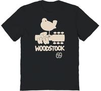 Woodstock 69 American Festival Logo Adult Black T Shirt Music and Arts Fair Vintage Style Graphic Tees(Small)