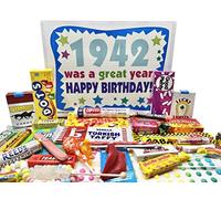 Woodstock Candy ~ Coffret cadeau pour 79ème anniversaire de 1942 avec bonbons rétro nostalgique de l'enfance pour homme ou femme né en 1942