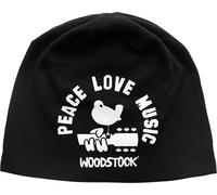 Woodstock - "Peace - Love - Music" casquette homme/femme unie RO6454 (taille unique) (Noir)