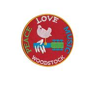 Woodstock Peace Love Music Écusson Patch en fer brodé sur accessoire