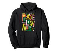 Woodstock Peace Love Music Sweat à Capuche