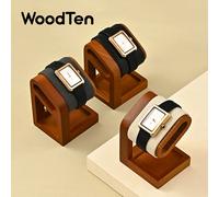 WoodTen - présentoirs de montres en bois massif, Base de montre, collier, Bracelet, organisateur, support de bracelet, chouchou, bandeau, vitrine Double Beige