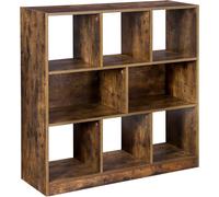 WoodVASAGLE Bibliothèque avec compartiments ouverts pour salon, chambre, bureau, cloison 97,5 x 30 x 100 cm, Brun rustique