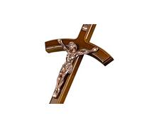 Woodvio - Croix murale en bois faite à la main, Croix du Pape, crucifix catholique