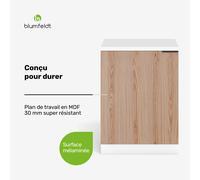 WoodVista Elément bas pour évier | Robuste | Charnières Soft-Close | poignée en aluminium