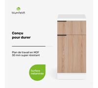 WoodVista tiroir cabinet | Plateau de travail en MDF robuste | Charnières à fermeture douce | Poignées en aluminium