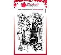 Woodware Tampon Encreur Singles Vintage Car - Tampon en Photopolymère Transparent, Socle en Acrylique - Accessoire pour Carterie, Scrapbooking, Journal, Loisirs