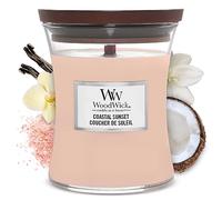 WoodWick bougie jarre moyenne parfumée avec mèche PluswickCoucher de soleil | Jusqu'à 60 heures de combustion, cire de soja de qualité supérieure, décoration d'intérieur et choix de cadeau
