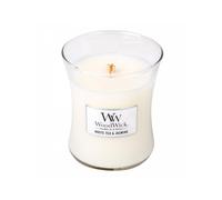 Woodwick Bougie moyenne parfumée en forme de sablier | Thé blanc et jasmin | Avec mèche craquelante | Durée de combustion : jusqu'à 60 heures, thé blanc et jasmin