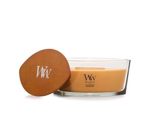 WoodWick Bougie parfumée avec mèche crépitante | Bougie Ellipse Bourbon doré | Bougies à combustion longue : Jusqu’à50pk heures de combustion | Le cadeau parfait pour les femmes