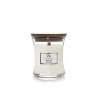 WoodWick Bougie parfumée avec mèche crépitante | Bougie mini sablier à Teck Blanc | Jusqu'à 20 heures d'autonomie | Cadeaux parfaits pour les femmes