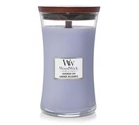 WoodWick Bougie parfumée grand format sablier | Spa Lavande | avec mèche crépitante | Durée de combustion : jusqu'à 130 heures