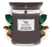 WoodWick bougie parfumée moyenne en jarre avec mèche qui crépite, Sable & Bois flotté, Temps de combustion jusqu’à 60 heures