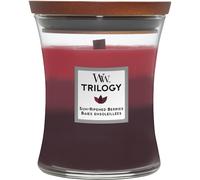 WoodWick Bougie jarre moyenne parfumée Trilogy – mèche Pluswick – Baies ensoleillées