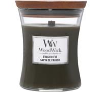WoodWick Bougie parfumée moyenne – Sapin de Fraser – Mèche en bois crépitante, jusqu'à 60 h