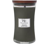 WoodWick - Grande bougie parfumée sablier Sapin de Fraser, mèche crépitante, jusqu'à 130 h