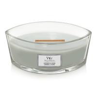 WoodWick Ellipse bougie parfumée avec mèche en bois crépitante | Lavande et Cèdre | Jusqu'à50pk heures de combustion