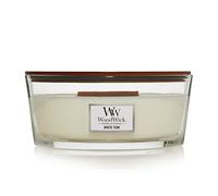 WoodWick White Teak bougie en cire Ellipse Cèdre, Bois de santal Blanc 1 pièce(s)