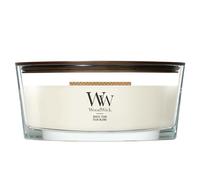 WoodWick Ellipse Bougie parfumée | Bois de teck blanc | avec mèche crépitante | Durée de combustion : jusqu'à50pk heures