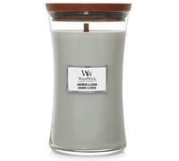 WoodWick grande bougie parfumée avec mèche en bois crépitante | Lavande et Cèdre | Jusqu'à 130 heures de combustion