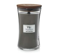 WoodWick grande bougie parfumée en jarre avec mèche qui crépite, Sable & Bois flotté, Temps de combustion jusqu'à 130 heures