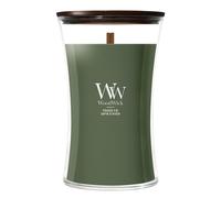 WoodWick - Grande bougie parfumée sablier Sapin de Fraser, mèche crépitante, jusqu'à 130 h