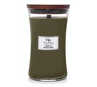 WoodWick - Grande bougie parfumée sablier Sapin de Fraser, mèche crépitante, jusqu'à 130 h