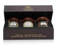 Woodwick Fireside + White Teak + Sand & Driftwood coffret cadeau 3x85 g