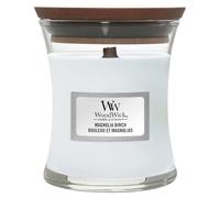 WoodWick Jarre parfumée Mini avec mèche en Bois crépitante - Bouleau et Magnolias - Jusqu'à 20 Heures de Combustion, Blanc