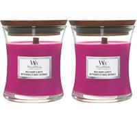WoodWick jarre parfumée moyenne avec mèche en bois crépitante | Betteraves et baies sauvages | Jusqu'à 20 heures de combustion (Lot de 2)