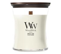 WoodWick Bougie parfumée moyenne – Mèche en bois crépitante – Jusqu'à 60 heures – Teck Blanc