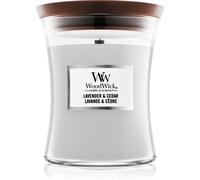 WoodWick - Bougie parfumée moyenne - Mèche en bois crépitante - Lavande et Cèdre