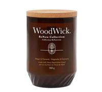 WoodWick ReNew Bougie parfumée avec mèche crépitante | Bougie Gingembre et Curcuma grand format | Cire à base de soja et de noix de coco | Matériaux recyclés | Cadeaux parfaits pour femmes
