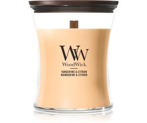 Woodwick Tangerine & Citron bougie parfumée avec mèche en bois 275 g