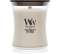 Woodwick Tonka & Almond Milk bougie parfumée avec mèche en bois 275 g