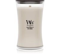 Woodwick Tonka & Almond Milk bougie parfumée avec mèche en bois 610 g
