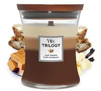 WoodWick Trilogy bougie jarre moyenne parfumée avec mèche PluswickCafé gourmand