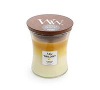 WoodWick Trilogy bougie parfumée moyenne en jarre avec mèche qui crépite, Fruits d'été, Temps de combustion jusqu'à 60 heures