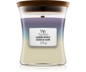 Woodwick Trilogy Calming Retreat bougie parfumée avec mèche en bois 275 g