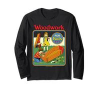 Woodwork Coffin Sarcastic Retro Vintage Funny Adult Humor Manche Longue