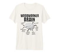 Woodworker Brain Funny Dad Thoughts Anatomie Fête des pères T-Shirt Haut de Gamme