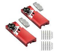 Woodworking Chamfering Tool, Aluminum Alloy Drywall Cutting Tool with 45/90°Chamfering,Hand Plane Gypsum Board Fast Cutter with 10 Blades,Edge Banding Trimmer for DIY & Carpenters (Red+Red)