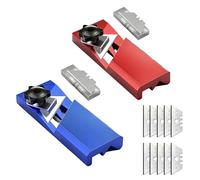 Woodworking Chamfering Tool, Aluminum Alloy Drywall Cutting Tool with 45/90°Chamfering,Hand Plane Gypsum Board Fast Cutter with 10 Blades,Edge Banding Trimmer for DIY & Carpenters (Blue +Red)